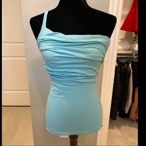 Susana Monaco One Shoulder Aqua Top